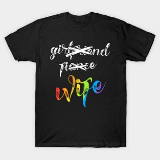 Girlfriend Fiance Wife Lesbian Pride Lgbt Wedding T-Shirt